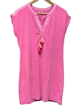 Vineyard Vines Pink Tassel V-Neck T-Shirt Dress Size M